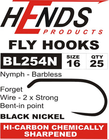 Heavyweight Champ Black Nickel Barbless S12, Fly Tying Hooks