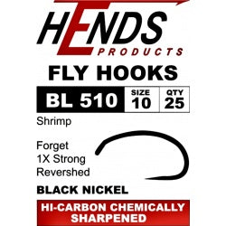 Hends Hook - BL510, Scud, Grub, Caddis Larva - Barbless