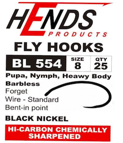 Hends Hook - BL554, Caddis Pupa, Czech Nymphs - Barbless